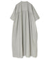 NSL26004 60s CAMBRIC PLAIN BANDED COLLAR BACK SIDE GATHERED DRESS