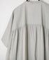 NSL26004 60s CAMBRIC PLAIN BANDED COLLAR BACK SIDE GATHERED DRESS