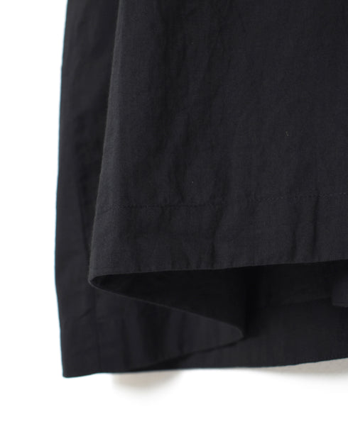 NSL26004 60s CAMBRIC PLAIN BANDED COLLAR BACK SIDE GATHERED DRESS