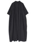 NSL26004 60s CAMBRIC PLAIN BANDED COLLAR BACK SIDE GATHERED DRESS