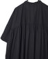 NSL26004 60s CAMBRIC PLAIN BANDED COLLAR BACK SIDE GATHERED DRESS