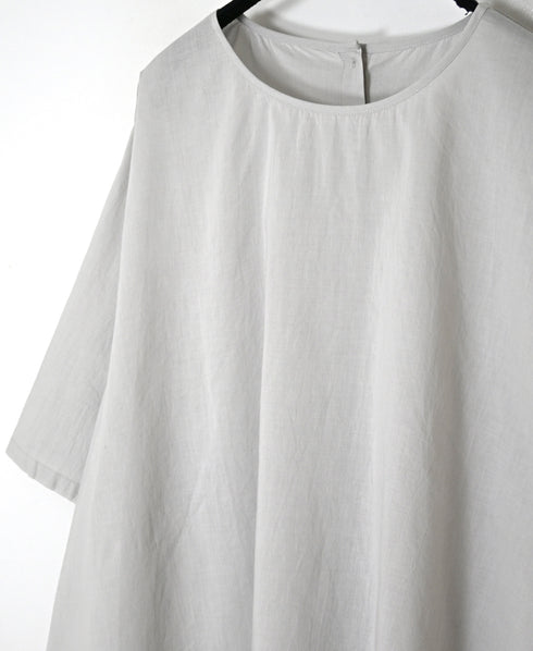 NSL26006 60s CAMBRIC PLAIN BACK OPENING SMOCK