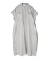 NSL26007 60s CAMBRIC PLAIN BANDED COLLAR FRENCH/SL DRESS