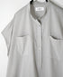 NSL26007 60s CAMBRIC PLAIN BANDED COLLAR FRENCH/SL DRESS