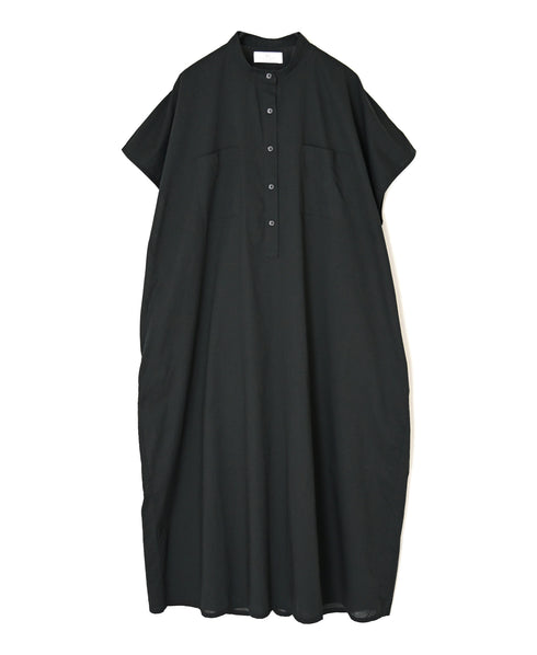 NSL26007 60s CAMBRIC PLAIN BANDED COLLAR FRENCH/SL DRESS