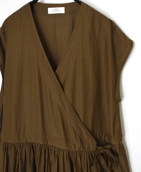 NSL26043 COTTON SILK PLAIN CACHE COEUR DRESS