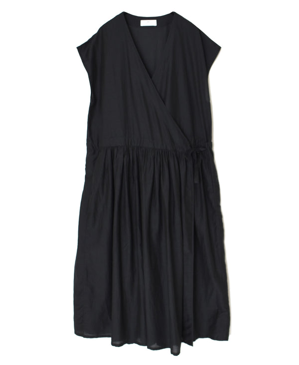 COTTON SILK PLAIN CACHE-COEUR DRESS