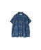 NSL26061 80s VOILE LEAF & FLOWER PRINT REGULAR COLLAR FRENCH/SL PINTUCK SHIRT