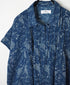 NSL26061 80s VOILE LEAF & FLOWER PRINT REGULAR COLLAR FRENCH/SL PINTUCK SHIRT