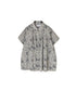 NSL26061 80s VOILE LEAF & FLOWER PRINT REGULAR COLLAR FRENCH/SL PINTUCK SHIRT