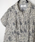 NSL26061 80s VOILE LEAF & FLOWER PRINT REGULAR COLLAR FRENCH/SL PINTUCK SHIRT