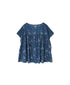 NSL26062 80s VOILE LEAF & FLOWER PRINT FRENCH/SL BACK SIDE GATHERED SMOCK