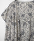 NSL26062 80s VOILE LEAF & FLOWER PRINT FRENCH/SL BACK SIDE GATHERED SMOCK