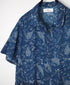 NSL26063 80s VOILE LEAF & FLOWER PRINT REGULAR COLLAR S/SL DRESS