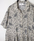 NSL26063 80s VOILE LEAF & FLOWER PRINT REGULAR COLLAR S/SL DRESS