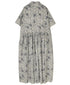NSL26063 80s VOILE LEAF & FLOWER PRINT REGULAR COLLAR S/SL DRESS