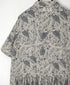 NSL26063 80s VOILE LEAF & FLOWER PRINT REGULAR COLLAR S/SL DRESS