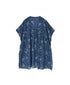 NSL26064 80s VOILE LEAF & FLOWER PRINT V-NECK FRENCH/SL TUNIC