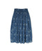 NSL26065 80s VOILE LEAF & FLOWER PRINT GATHERED SKIRT