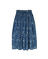 NSL26065 80s VOILE LEAF & FLOWER PRINT GATHERED SKIRT
