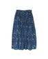 NSL26065 80s VOILE LEAF & FLOWER PRINT GATHERED SKIRT