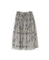 NSL26065 80s VOILE LEAF & FLOWER PRINT GATHERED SKIRT