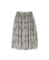 NSL26065 80s VOILE LEAF & FLOWER PRINT GATHERED SKIRT
