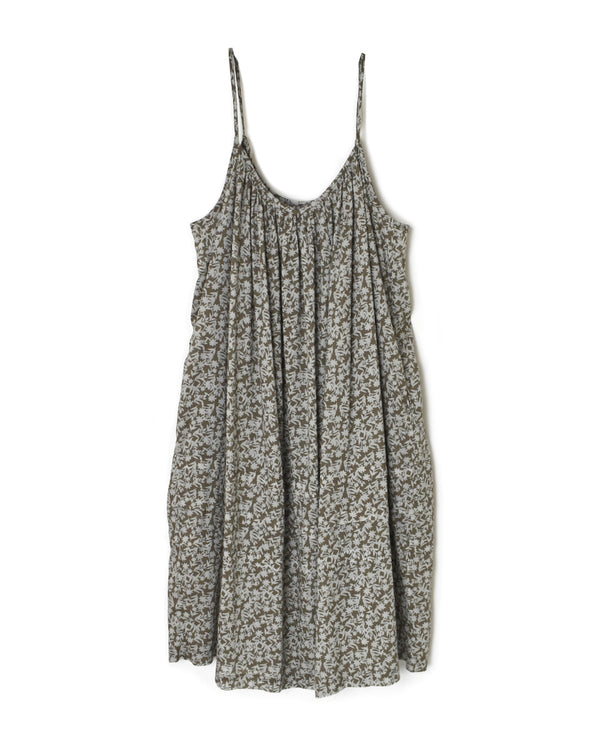 NSL26074 80s VOILE TWO TONE FLOWER PRINT TWO WAY CAMISOLE DRESS