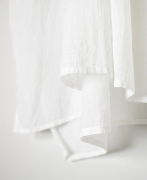NSL26092 80s COTTON VOILE LACE LACE&STRING COLLAR GATHERED SHIRT