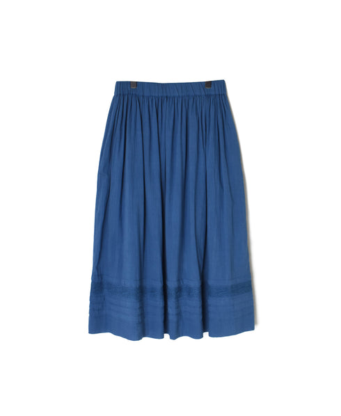 NSL26093 80s COTTON VOILE LACE GATHERED SKIRT