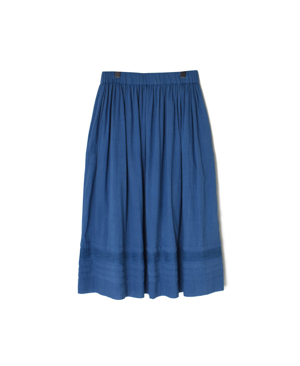 NSL26093 80s COTTON VOILE LACE GATHERED SKIRT