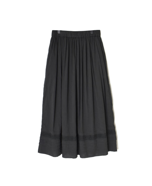 NSL26093 80s COTTON VOILE LACE GATHERED SKIRT