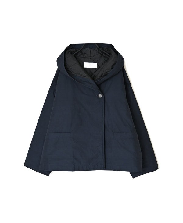 NSL26521 40s COTTON POPLIN PLAIN QUILTED LINING HOODED JACKET