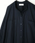 NSL26523 40s COTTON POPLIN PLAIN BAND COLLAR BACK SIDE GATHERED DRESS