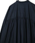 NSL26523 40s COTTON POPLIN PLAIN BAND COLLAR BACK SIDE GATHERED DRESS
