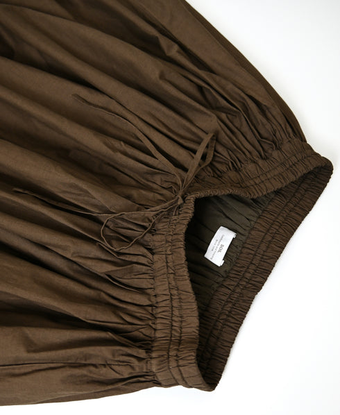 NSL26525 40s COTTON POPLIN PLAIN GATHERED SKIRT