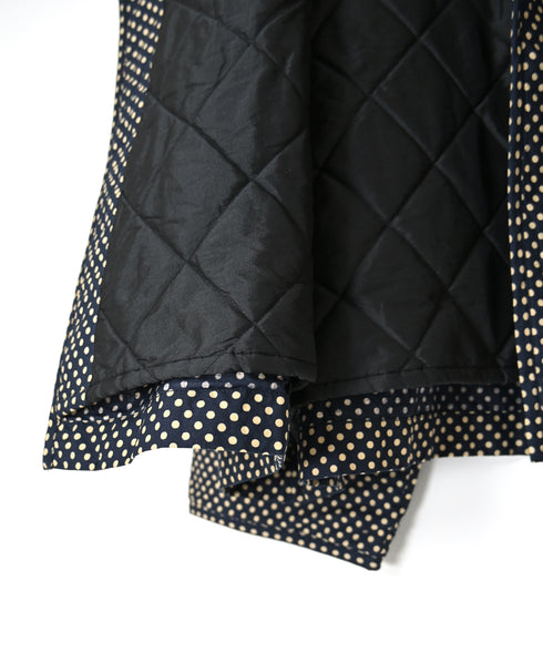 NSL26531 40s COTTON POPLIN DOT PRINT QUILTED LINING HOODED JACKET