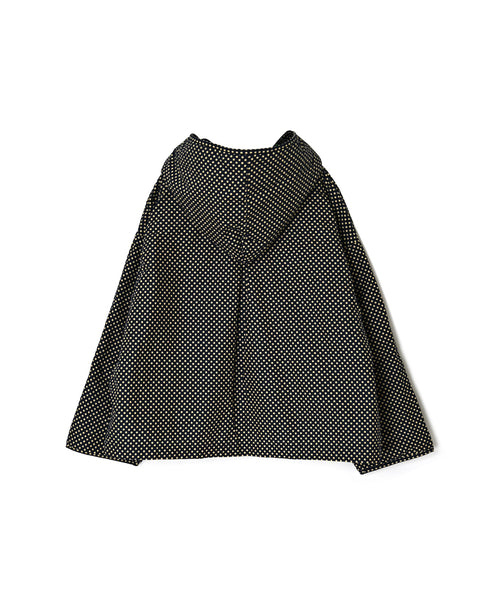 NSL26531 40s COTTON POPLIN DOT PRINT QUILTED LINING HOODED JACKET