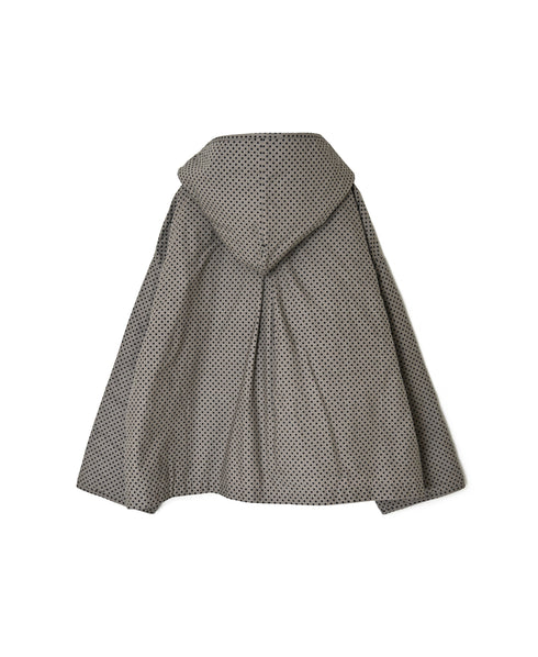 NSL26531 40s COTTON POPLIN DOT PRINT QUILTED LINING HOODED JACKET