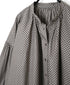 NSL26532 40s COTTON POPLIN DOT PRINT BANDED COLLAR SHIRT WITH GATHER