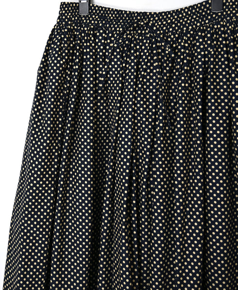 NSL26535 40s COTTON POPLIN DOT PRINT GATHERED SKIRT