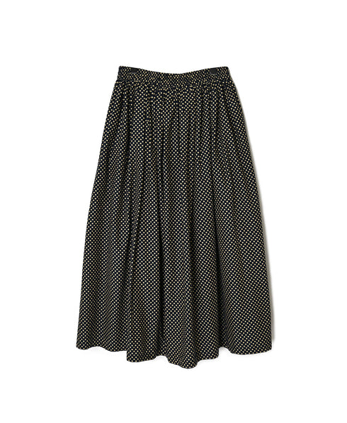 NSL26535 40s COTTON POPLIN DOT PRINT GATHERED SKIRT