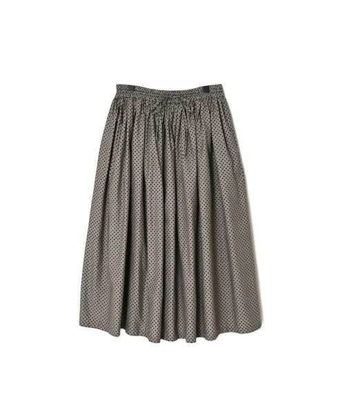 NSL26535 40s COTTON POPLIN DOT PRINT GATHERED SKIRT