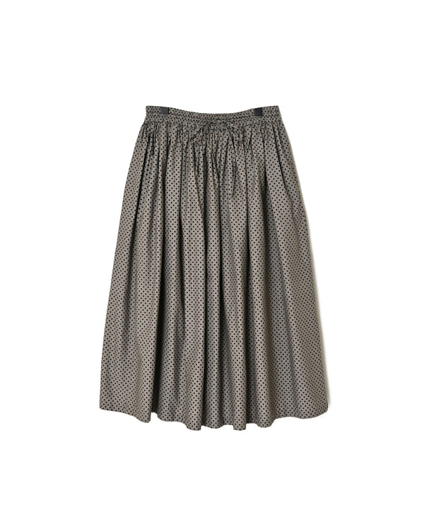 NSL26535 40s COTTON POPLIN DOT PRINT GATHERED SKIRT