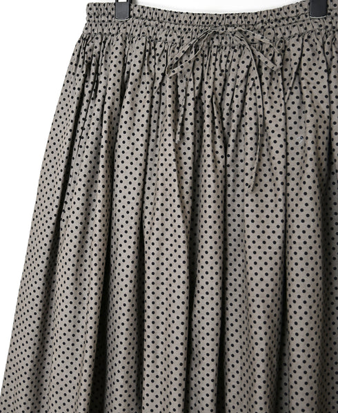 NSL26535 40s COTTON POPLIN DOT PRINT GATHERED SKIRT