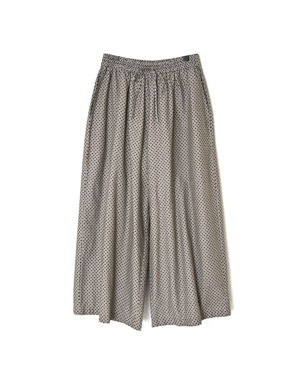 NSL26536 40s COTTON POPLIN DOT PRINT WIDE EASY PANTS