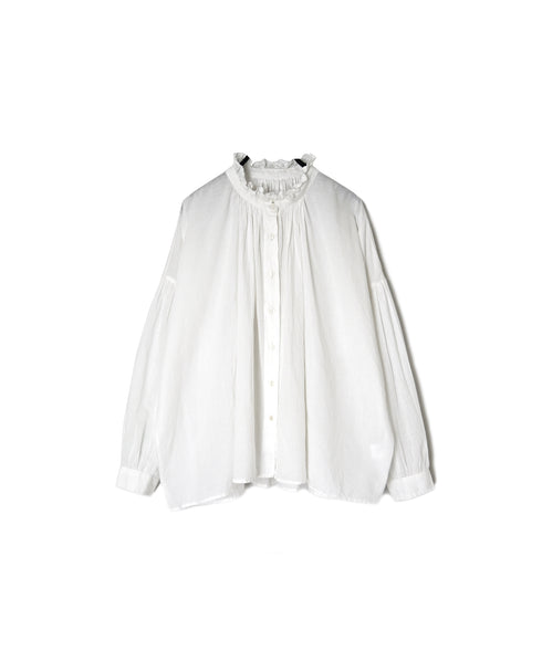 NSL26551 60s COTTON CAMBRIC PLAIN WITH LACE LACE FRILL COLLAR SHIRT