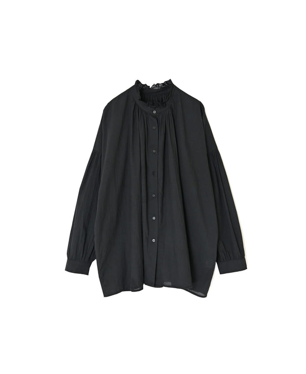 NSL26551 60s COTTON CAMBRIC PLAIN WITH LACE LACE FRILL COLLAR SHIRT