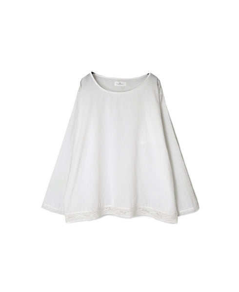 NSL26553 60s COTTON CAMBRIC PLAIN WITH LACE HEM & CUFF LACE SMOCK