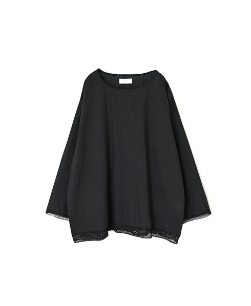 NSL26553 60s COTTON CAMBRIC PLAIN WITH LACE HEM & CUFF LACE SMOCK